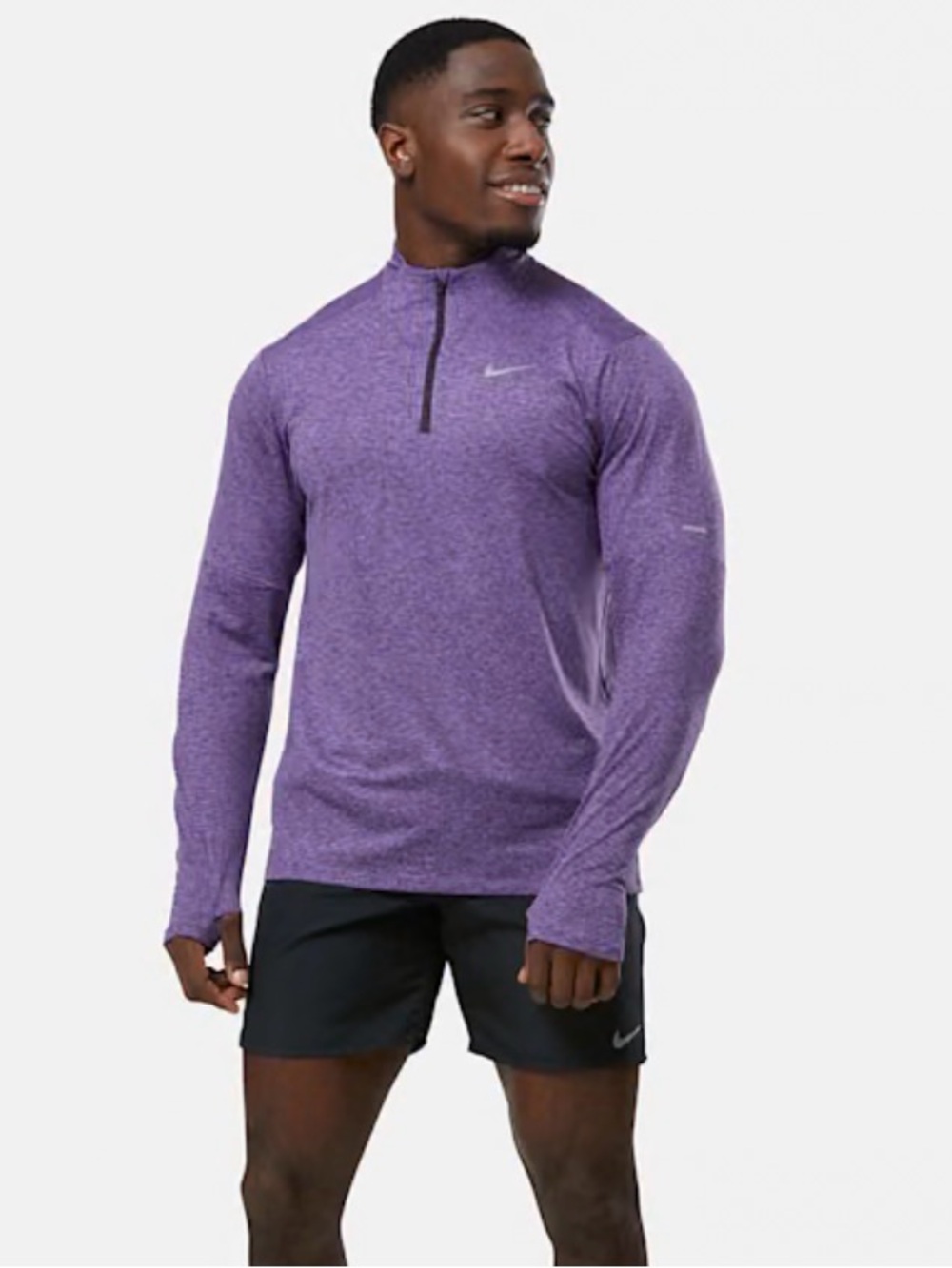 Nike Dri-FIT Element Men’s 1/4 Zip Running Top Purple Action Grape Size M